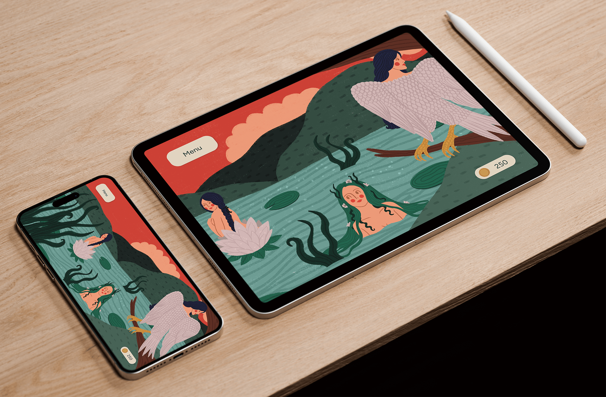 Image of ipad and iphone screen featuring Boloto game